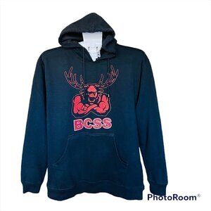 MOOSE BCSS Unisex Casual Black Hoodies Size Medium